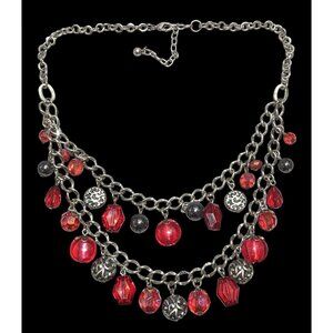 Gothic Vampire Multilayer Gemmed Necklace